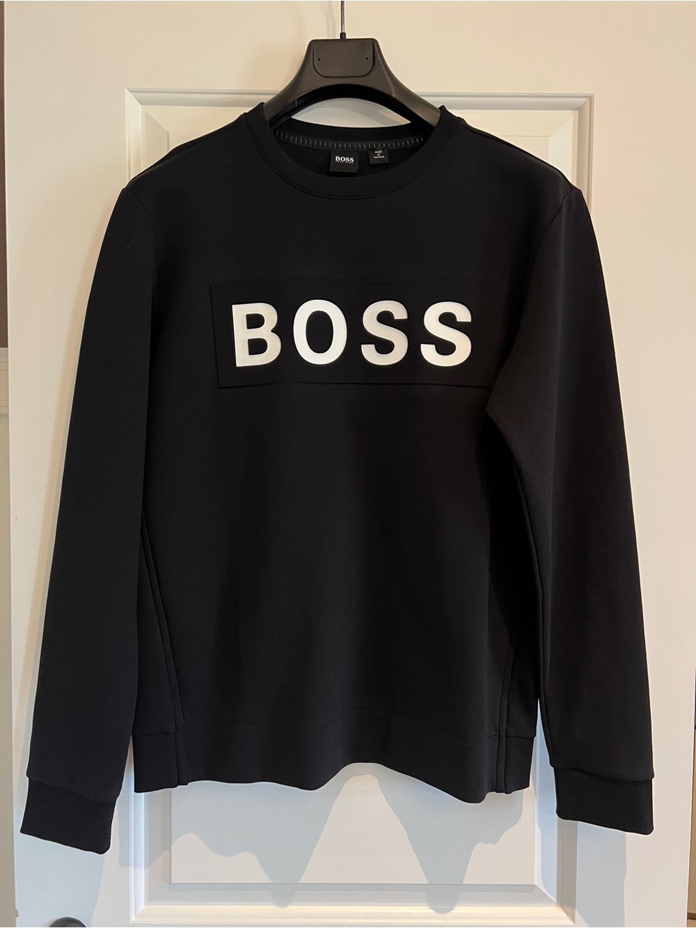 Hugo Boss Black Crewneck Sweatshirt with embossed White Logo